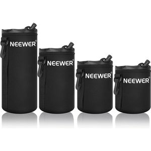 Neewer® - Lenszakje 4 Stuks lenszakje met Dikke Neopreen Bescherming voor DSLR Camera lens (Geschikt voor Canon - Nikon Sony - Olympus Panasonic) Bevat Small Medium Large Maat XL