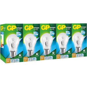 GP Halogeenlamp E27 46Watt (60W) Helder Standaard Lamp Grote Fitting 700Lumen Classic Dimbaar 230V (5 STUKS)