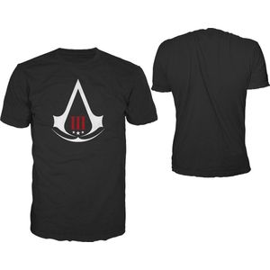 Assassin's Creed III  - T-Shirt Zwart met Crest Logo Maat S