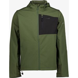 Mountain Peak heren softshell jas groen zwart - Maat M - Met capuchon - Ritssluiting