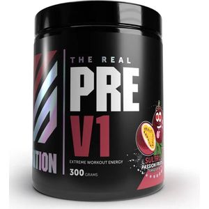 RS Nutrition The Real Pre V1 – Pre Workout – Sportdrank Poeder – Meer Energie & Concentratie – Passion Fruit