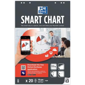 Flipoverpapier oxford smart 65x98cm blanco 90gr | Omdoos a 3 stuk x 20 vel | 3 stuks