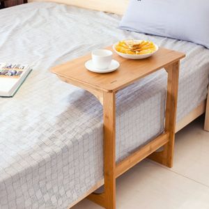 Happyment Bijzettafel deluxe - Laptoptafel - Bamboe - Ontbijt - Bedtafel - Vierkant/rechthoek