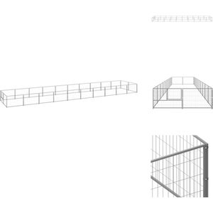 vidaXL Hondenkennel Grote Staal Draad Buitenren - 1000x200x70 cm - Afsluitbare Grendel - Kennel