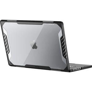Supcase, Volledige hoes voor MacBook Air 15 2023 Schokbestendig, Doorzichtig zwart