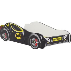 Autobed Batcar - kinderbed - 140x70cm - zwart geel