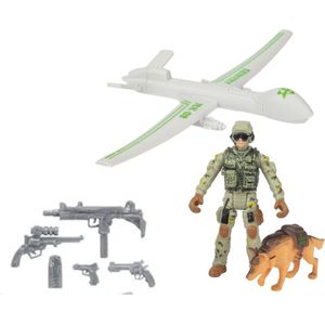 Toi-Toys Alfafox Drone Met Special Force Soldaat en Special Force Hond - Inclusief Wapens en geweren - 8 Delig - 3+