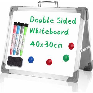 Lichtgewicht Magnetisch Whiteboard - Thuisonderwijs en Thuiskantoor - Inclusief Montagemateriaal - Diverse Afmetingen Beschikbaar - 40 x 30cm