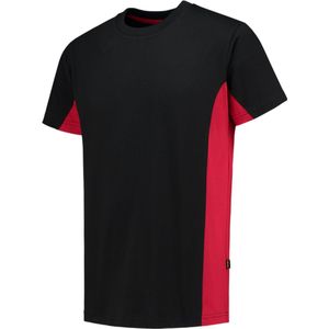 Tricorp T-shirt Bicolor 102004 Zwart / Rood - Maat 7XL