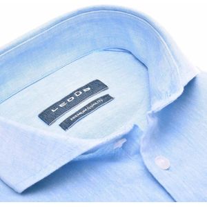 Ledub modern fit overhemd - structuur - lichtblauw - Strijkvriendelijk - Boordmaat: 46