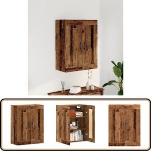 vidaXL Wandkast - Bewerkt hout - 69,5x34x90 cm Wandkast - Opbergkast - Vintage Kast - Houtskelet - Houtlook