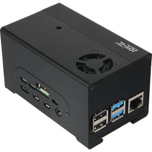 Joy-it Aluminium behuizing Geschikt voor serie: Raspberry Pi, StromPi 3 Incl. batterijvak, Afneembare GPIO-afdekking, I