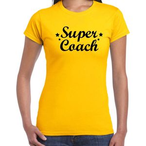 Super coach cadeau t-shirt geel voor dames - Bedankt cadeau voor een coach XL