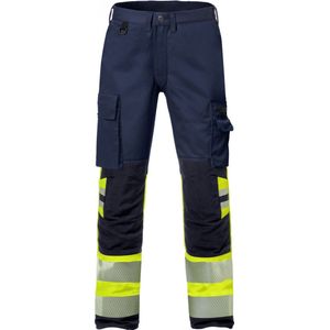 Fristads Hi Vis Broek Stretch Klasse 1 2705 Plu - Hi-Vis geel/marineblauw