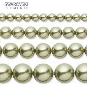 Swarovski Elements, 65 stuks Swarovski Parels, 6mm, light green (5810)