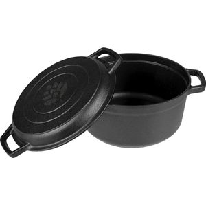 Gietijzeren grillplaat en pan 3,5 l - pan - grillplaat - gietijzer