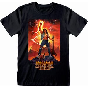 Spiral Stranger Things Heren Tshirt -M- Eddie Rocks Zwart