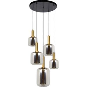 Lucide JOANET - Hanglamp - Ø 66 cm - 5xE27 - Fumé