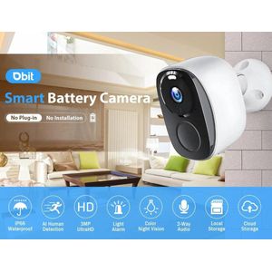 Dbit Wifi Survalance Camera 3mp Beveiliging Buiten Ip Camera Smart Home Night Vision Videorecorder Batterij Gevoed
