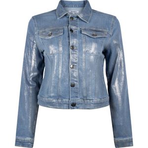 Zoso Jas Denver Coated Denim Jacket 241 0089 Light Denim Dames Maat - XL