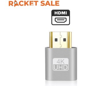 Rocket Sale ® HDMI Dummy 4K Display Port Emulator Plug - grey - draadloos bedienen - mining rig - videokaart - videosignaal - computer