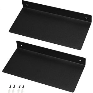 HOME COMPOSER 30cm Wandplank Metaal Zwart, 2 Stuks Moderne Badkamer Roestvrij Metalen Plank, Zwevende Planken Zwevende Stalen Planken voor Keuken Woonkamer Slaapkamer Kantoor