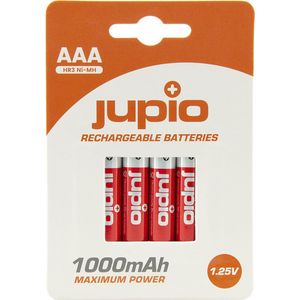 Jupio Rechargeable Batteries AAA 1000 mAh 4 pcs VPE-10 - Batterijen Oplaadbaar
