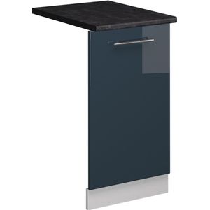 Vicco Fame-LineVoorpaneel vaatwasser – 45 cm , WB Antraciet Donkerblauw hoogglans , WB Antraciet