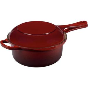 LE CREUSET - Gietijzer - 2-IN-1 Steelpan 22cm Kersenrood