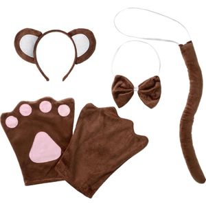 dressforfun - Accessoireset aap Kinderen - verkleedkleding kostuum halloween verkleden feestkleding carnavalskleding carnaval feestkledij partykleding - 302036