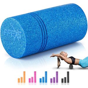 FFEXS Foam Roller - Therapie & Massage voor rug benen kuiten billen dijen - Perfecte zelfmassage voor sport fitness [Hard] - 30 CM - Blauw