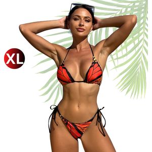 Livano Bikini Dames - Meisjes Bikini - Badpak - Push Up - Vrouwen Badkleding - Zwemmen - Sexy Set - Top & Broekje - Rood - Maat XL
