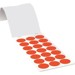 Ronde rode markeringsstickers in boekje - zelfklevend papier 25 mm - 105 per boekje
