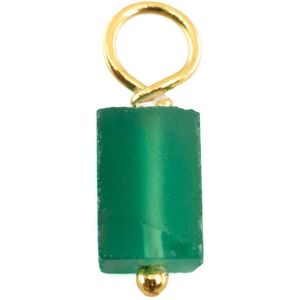 Ruwe Edelsteen Hanger Groene Onyx 925 Zilver & Verguld (8 – 12 mm)