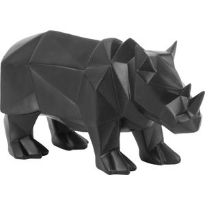 Present Time Decoratief Beeld Origami Neushoorn zwart - B 29,5 cm