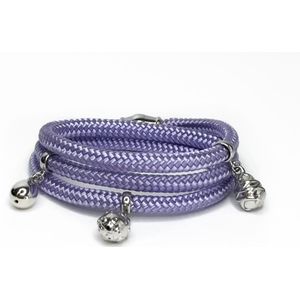 NIEUW - Jolla - dames wikkelarmband - zilver - touw - bedels - Charm Rope Wrap - Lila