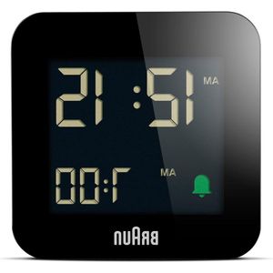 Digitale reiswekker met snooze-functie en lcd-display - mat zwart
