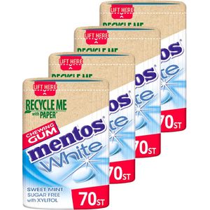 Mentos Gum | White | Sweet Mint | 4 Stuks | 4 x 105 gram (4 x 70 stuks)