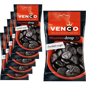 6 Zakken Venco Muntendrop á 168 gram - Voordeelverpakking Snoepgoed