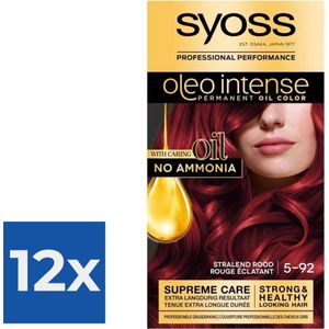 SYOSS Oleo Intense 5-92 Stralend Rood Haarverf - 1 stuk - Voordeelverpakking 12 stuks