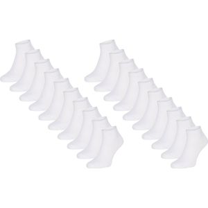 Mario Russo - Heren Sokken 10-Pack Sneaker Sokken - Wit - Maat 43-46