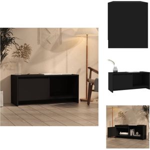 vidaXL Tv-meubel - Zwart - 90 x 35 x 40 cm - Spaanplaat - Kast