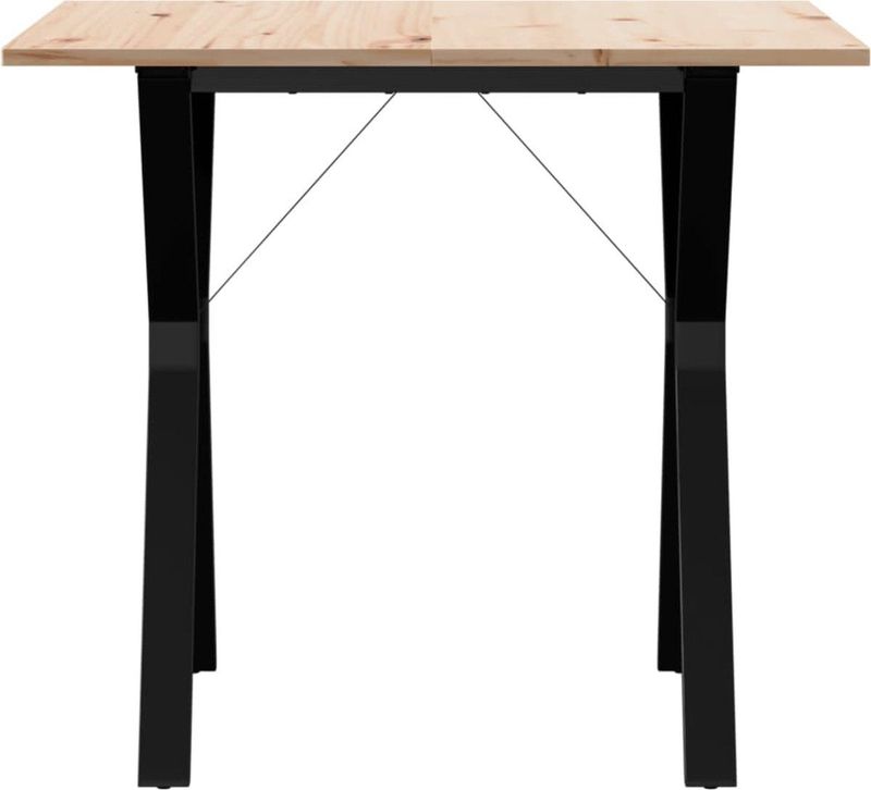 vidaXL - Eettafel - Y-frame - 90x90x75 - cm - massief - grenenhout - en - staal