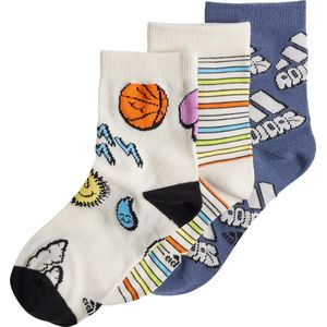 adidas Performance Bubbles Sokken 3 Paar Pack Kids - Kinderen - Wit- 22-24