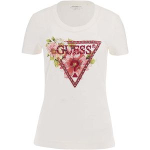 T-Shirt Guess Ss Cn Driehoek Kralen Tee - Streetwear - Vrouwen