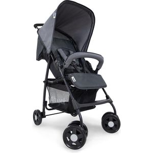 Sport Lichte Buggy, Tot 18 Kg, Met Ligfunctie, Klein Inklapbaar, Zonnekap, Grote Mand, Grijs