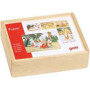 Houten Blokpuzzel Sprookjes (20 stukjes, 6 afbeeldingen)