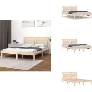 vidaXL Bedframe - Bedframes - Tweepersoonsbed - Bed - Bedframe massief hout 160x200 cm