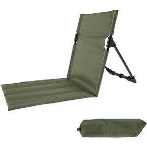Draagbare, ultralichte, opvouwbare ligstoel voor buiten - Draagbare strandligstoel - Perfect voor barbecueën, vissen, strand, kamperen, picknicken en roadtrips in de buitenlucht - Inclusief opbergtas - Legergroen