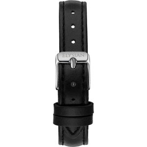 Elysian Horlogebandje - Zwart Leer - Zilveren Gesp - 18mm - Quick Release - Verstelbaar